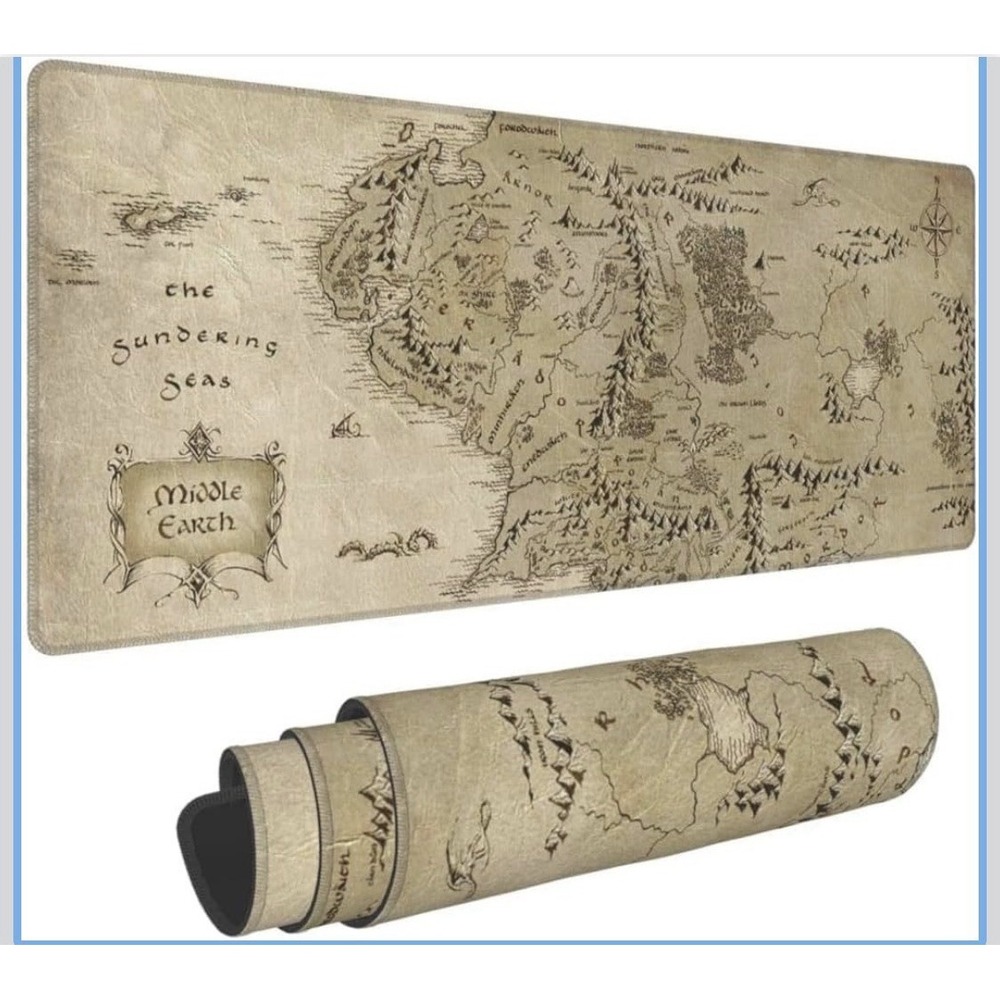Middle Earth Fantasy Map XL Desk Mat / Gaming Mouse Pad‎ (31.5" x 11.8")